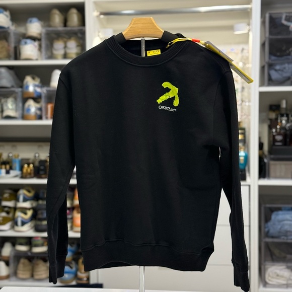 Off-White Kids Black Crew Neck Sweater - Size 12 - Picture 1 of 4